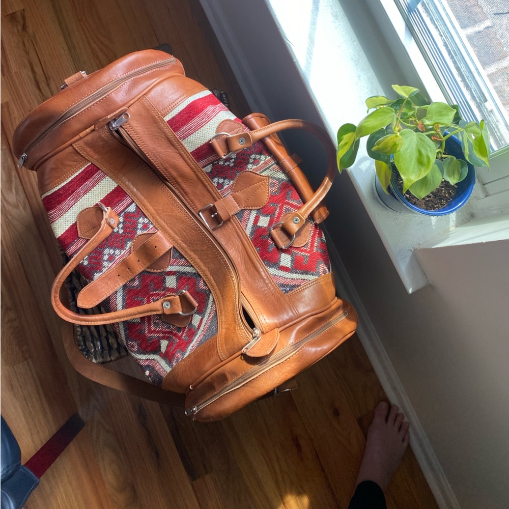Genuine Leather Boho Travel Weekend Bag